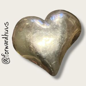 Zirkus Heart-Shaped Brooch – Silver Tone – Signed
